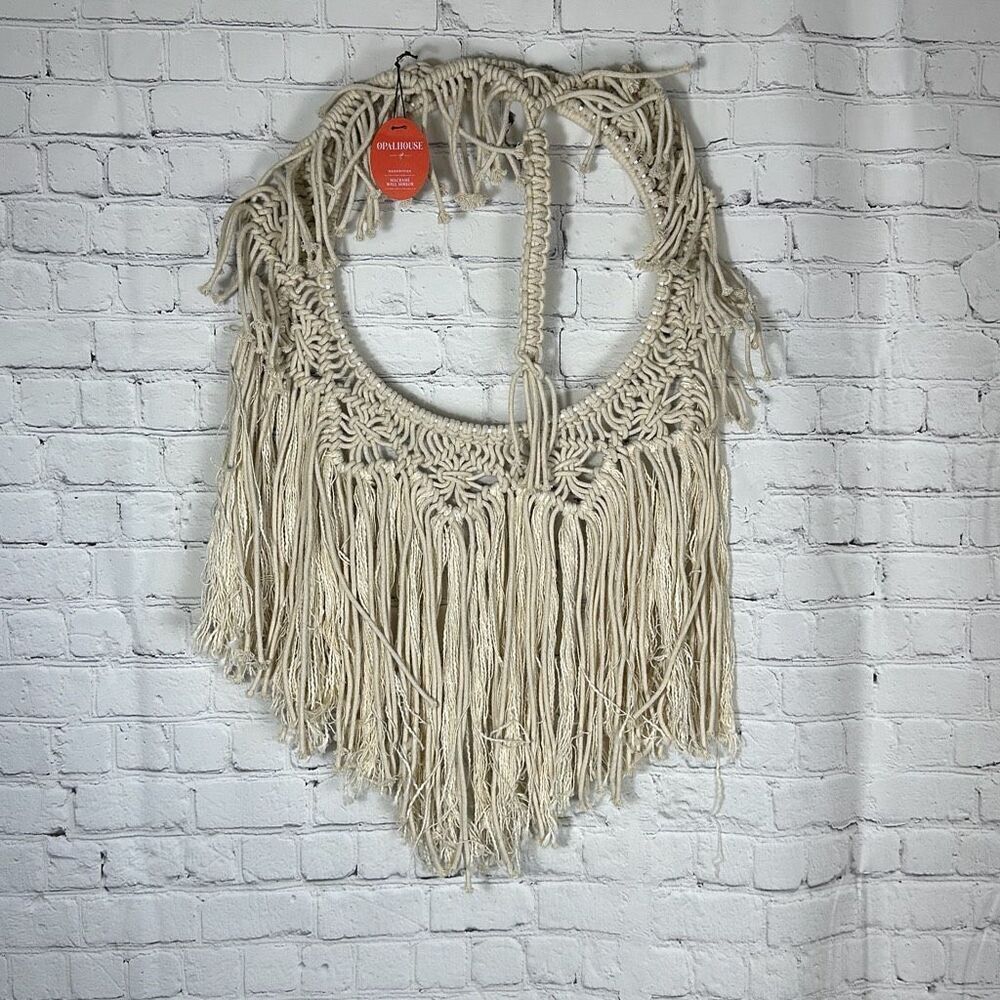 Opalhouse Boho‎ Hand Woven Macrame Wall Hanging Decor Crochet Tassel NEW